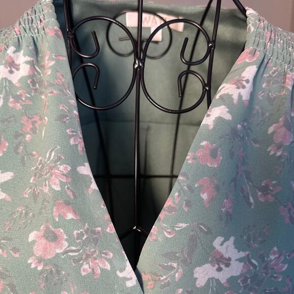 ANTHROPOLOGIE WAYF V-Neck Blouse Sz S Romantic Cottagecore Pastel Floral Print - Picture 5 of 13